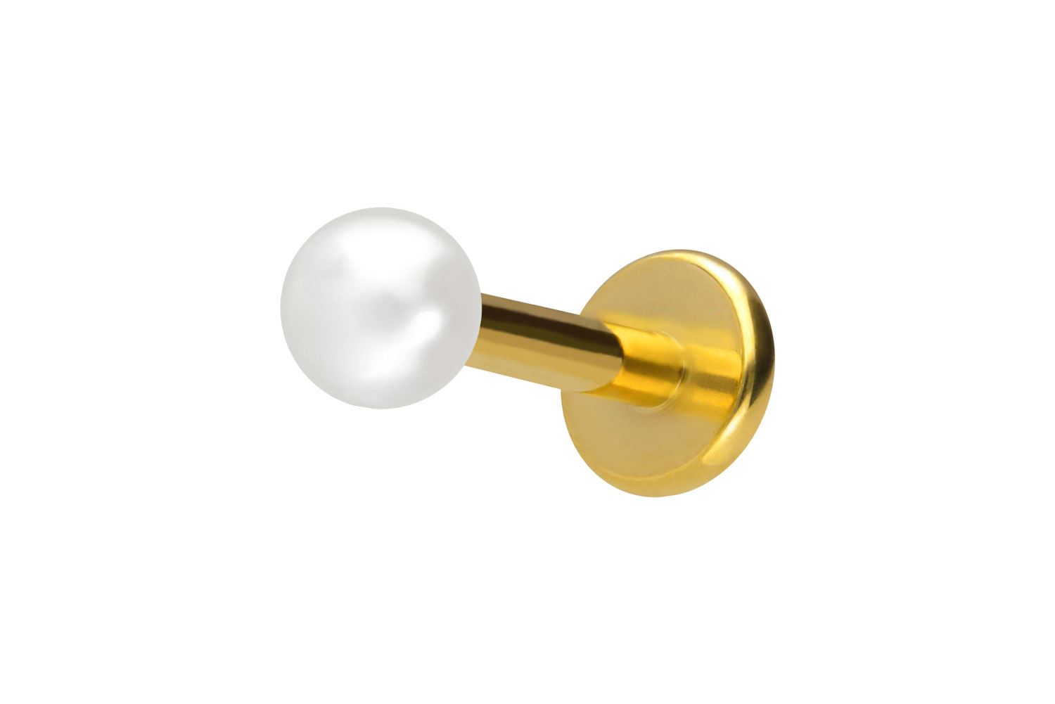 Titan Labret Piercing mit Innengewinde SYNTHETISCHE PERLE
